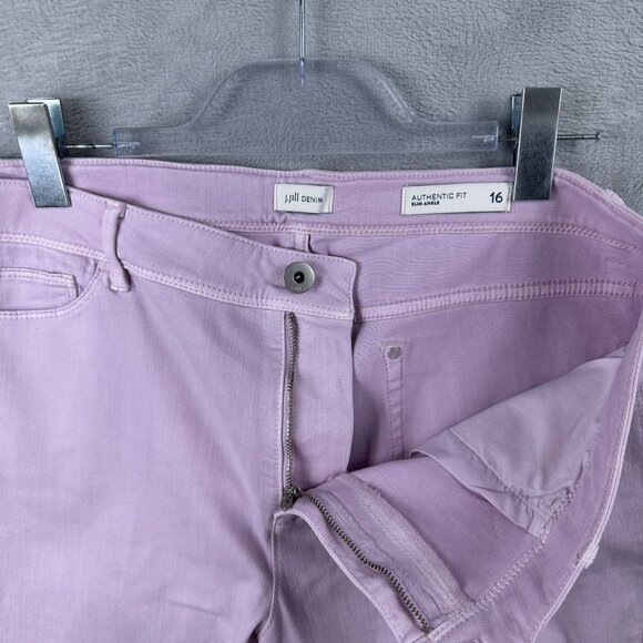 J. Jill Straight Leg Jeans Womens Size 16 Authentic Fit Slim Ankle Mid Rise Pink - Picture 5 of 12
